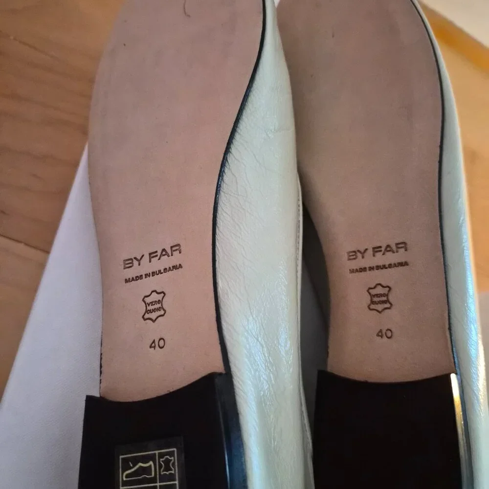 Brand New By Far Prudence Flats Limewash Creased Sz 40 - Picture 10 of 11